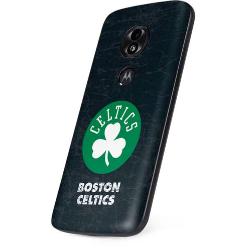 NBA Boston Celtics Black Secondary Logo Moto E5 Play Skin